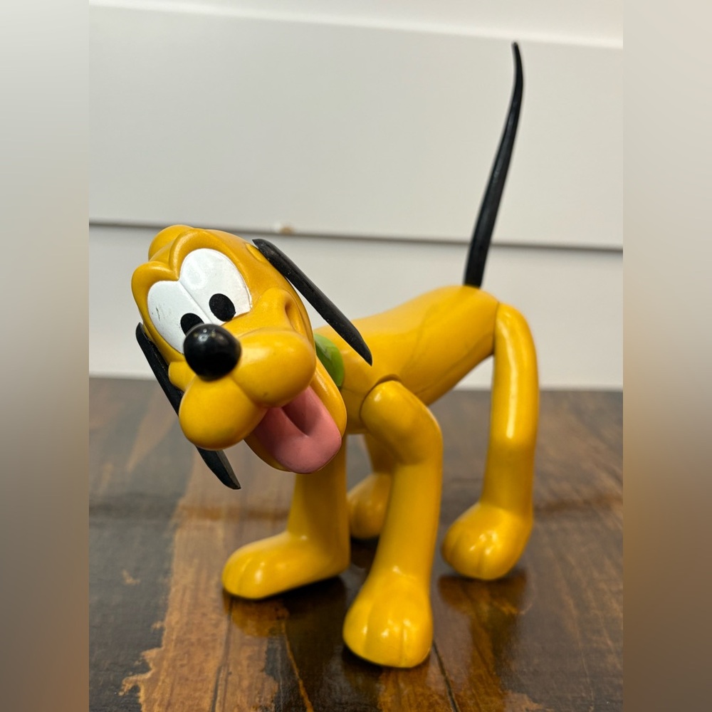Disney Pluto Poseable Yellow Dog Figurine Large Size Collectible Toy Figure